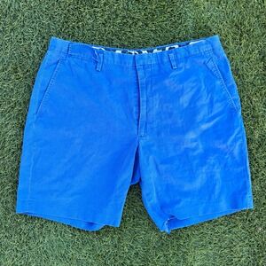 Marc Jacobs Mens Blue Chino Shorts Size 34x8 Cotton Flat Front Designer Luxury